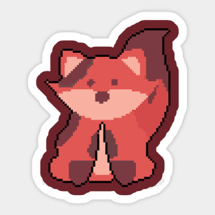 Orange Fox Finesse: Pixel Art Design for Fashionable Appare Sticker